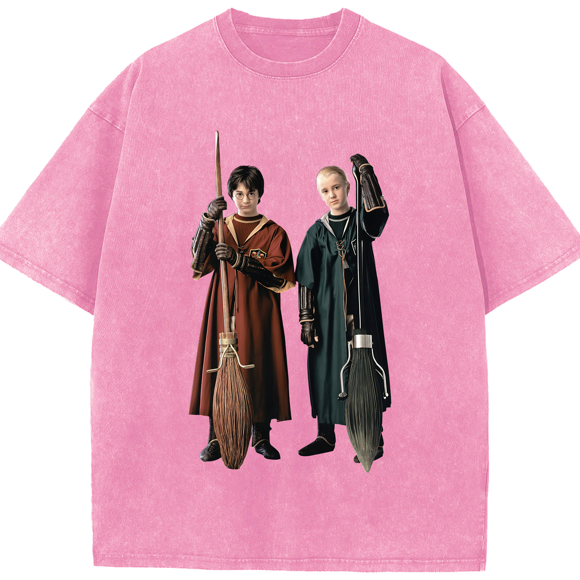 （画像用） Harry Potter ハリー・ポッターシリーズ 綿100% ヴィンテージ風 半袖Tシャツ（フロントプリント）